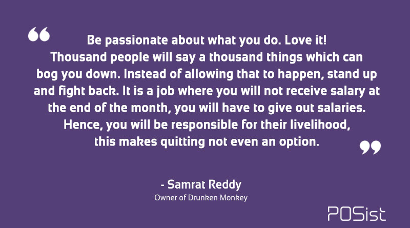 samrat reddy of drunken monkey about the smoothie business