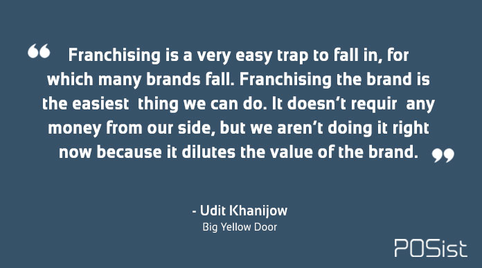 Udit Khanijow of Big Yellow Door shares his thoughts on restaurant franchising