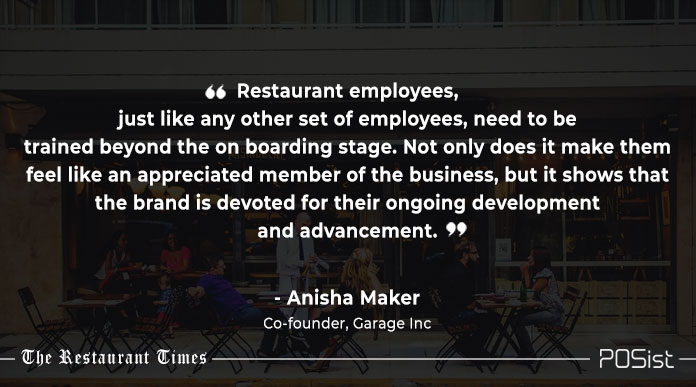 Anisha Maker of Garage inc talks about importance of staff training