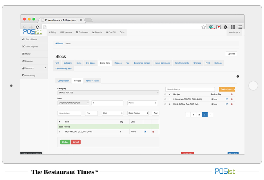 Stock management for efficient restaurant supply chain operations