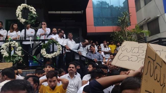 Protest around Monkey Bar in Bangalore 